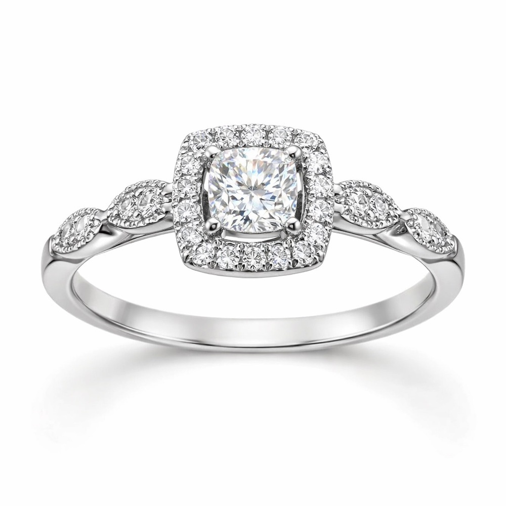 Moissanite Halo Ring – Size 5